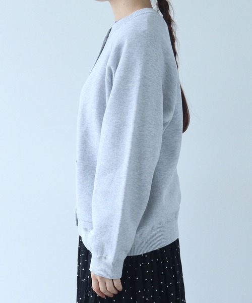 bulle de savon（ビュルデサボン）の「△14G bonding ニットジャケット（カーディガン/ボレロ・レディース・ブラック/グレー/レッド・FREE）」の16枚目の写真