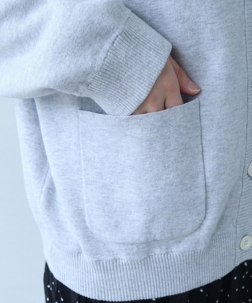 bulle de savon（ビュルデサボン）の「△14G bonding ニットジャケット（カーディガン/ボレロ・レディース・ブラック/グレー/レッド・FREE）」の20枚目の写真