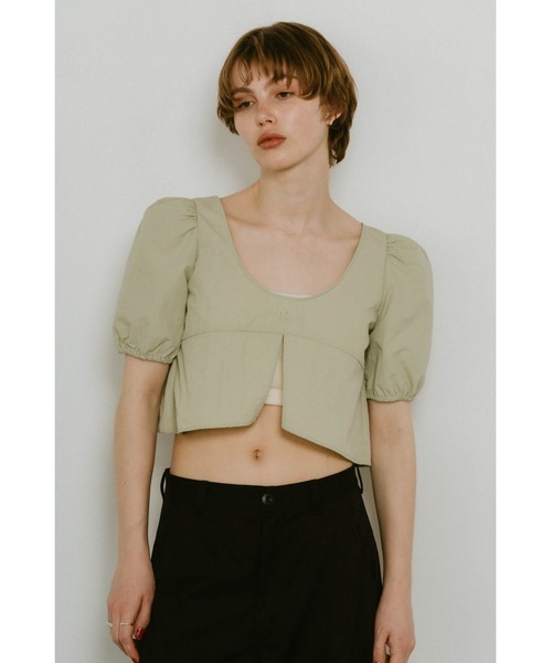 Knuth Marf（クヌースマーフ）の「2way puff sleeve logo blouse（シャツ/ブラウス・レディース・ブラック/サンドベージュ/ミント・FREE）」の5枚目の写真