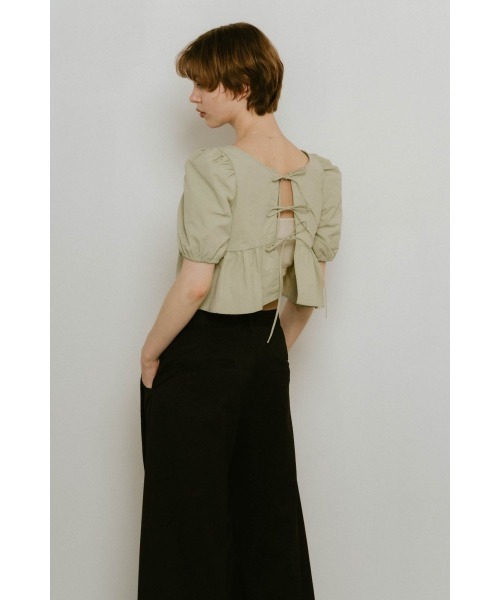 Knuth Marf（クヌースマーフ）の「2way puff sleeve logo blouse（シャツ/ブラウス・レディース・ブラック/サンドベージュ/ミント・FREE）」の8枚目の写真