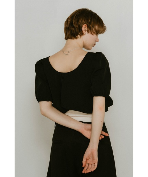 Knuth Marf（クヌースマーフ）の「2way puff sleeve logo blouse（シャツ/ブラウス・レディース・ブラック/サンドベージュ/ミント・FREE）」の13枚目の写真