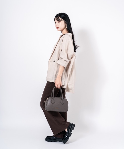 Rivel(リヴェル)の「【PULICATI/プリカーティ】2WAY レザー ミニボストンバッグ ショルダーバッグ イタリア製(ハンドバッグ・レディース・ブラック/アッシュブラウン/ベージュ/ブラウン・FREE)」の14枚目の写真