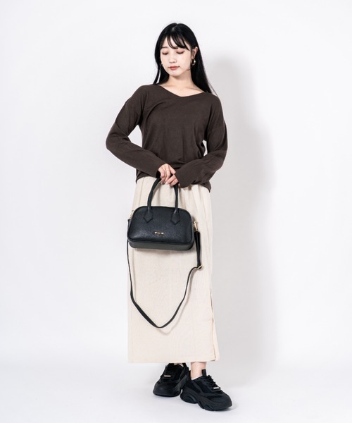Rivel(リヴェル)の「【PULICATI/プリカーティ】2WAY レザー ミニボストンバッグ ショルダーバッグ イタリア製(ハンドバッグ・レディース・ブラック/アッシュブラウン/ベージュ/ブラウン・FREE)」の8枚目の写真