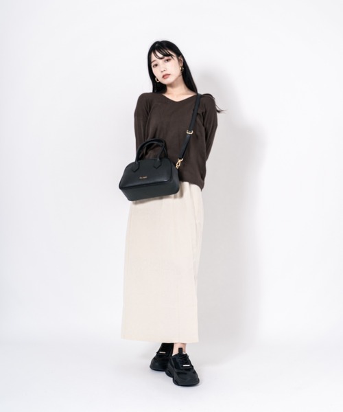 Rivel(リヴェル)の「【PULICATI/プリカーティ】2WAY レザー ミニボストンバッグ ショルダーバッグ イタリア製(ハンドバッグ・レディース・ブラック/アッシュブラウン/ベージュ/ブラウン・FREE)」の10枚目の写真