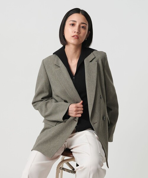 BEAUTY&YOUTH UNITED ARROWS（ビューティーアンドユースユナイテッドアローズ）の「コットンカシミヤ リブセーラーカラー カーディガン ウォッシャブル（カーディガン/ボレロ・レディース・ライトピンク/ブラック/オフホワイト・FREE）」の11枚目の写真