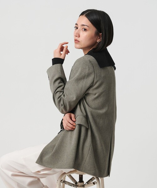 BEAUTY&YOUTH UNITED ARROWS（ビューティーアンドユースユナイテッドアローズ）の「コットンカシミヤ リブセーラーカラー カーディガン ウォッシャブル（カーディガン/ボレロ・レディース・ライトピンク/ブラック/オフホワイト・FREE）」の12枚目の写真