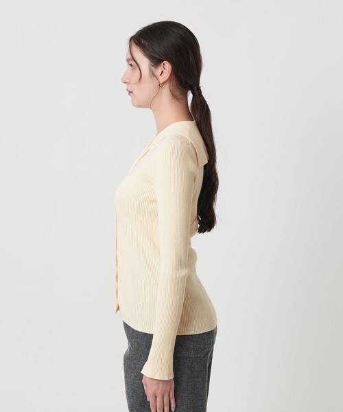 BEAUTY&YOUTH UNITED ARROWS（ビューティーアンドユースユナイテッドアローズ）の「コットンカシミヤ リブセーラーカラー カーディガン ウォッシャブル（カーディガン/ボレロ・レディース・ライトピンク/ブラック/オフホワイト・FREE）」の17枚目の写真