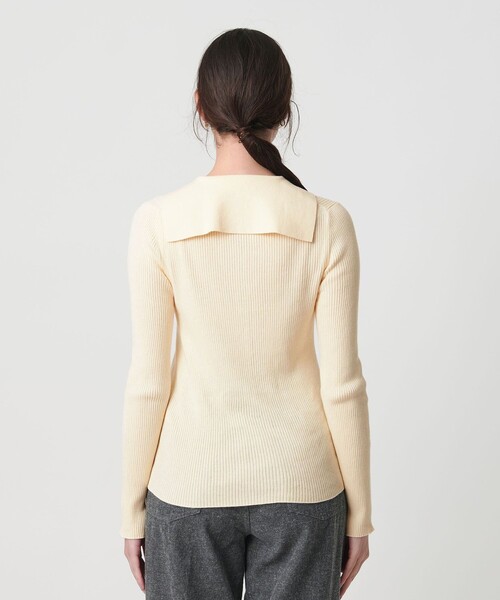 BEAUTY&YOUTH UNITED ARROWS（ビューティーアンドユースユナイテッドアローズ）の「コットンカシミヤ リブセーラーカラー カーディガン ウォッシャブル（カーディガン/ボレロ・レディース・ライトピンク/ブラック/オフホワイト・FREE）」の18枚目の写真