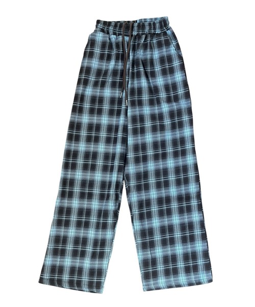 VIBGYOR（ヴィブジョー）の「チェック柄ワイドパンツ/起毛素材 ゆるストリートボトム(CZ)（その他パンツ・レディース・ブラウン/ブルー・MEDIUM/LARGE）」の18枚目の写真
