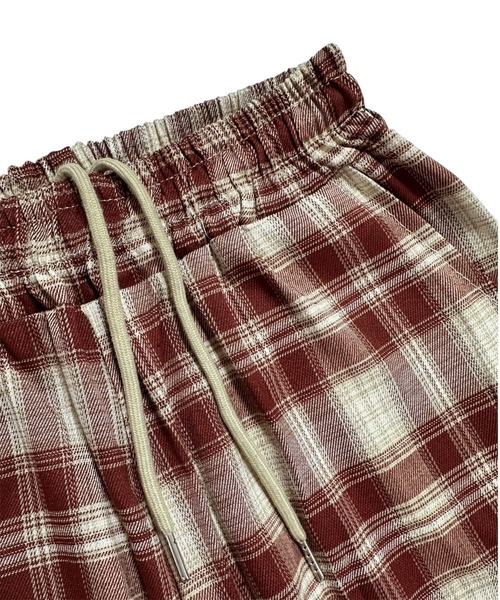 VIBGYOR（ヴィブジョー）の「チェック柄ワイドパンツ/起毛素材 ゆるストリートボトム(CZ)（その他パンツ・レディース・ブラウン/ブルー・MEDIUM/LARGE）」の17枚目の写真