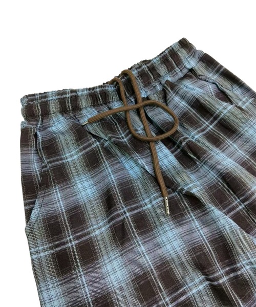 VIBGYOR（ヴィブジョー）の「チェック柄ワイドパンツ/起毛素材 ゆるストリートボトム(CZ)（その他パンツ・レディース・ブラウン/ブルー・MEDIUM/LARGE）」の19枚目の写真