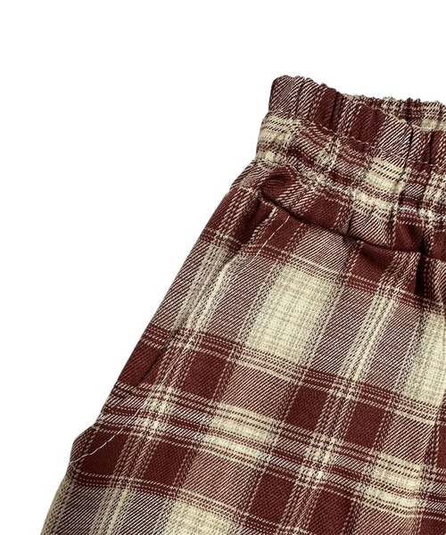 VIBGYOR（ヴィブジョー）の「チェック柄ワイドパンツ/起毛素材 ゆるストリートボトム(CZ)（その他パンツ・レディース・ブラウン/ブルー・MEDIUM/LARGE）」の20枚目の写真