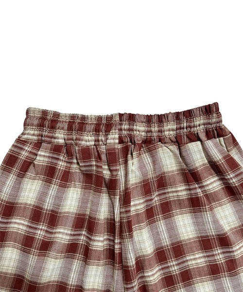 VIBGYOR（ヴィブジョー）の「チェック柄ワイドパンツ/起毛素材 ゆるストリートボトム(CZ)（その他パンツ・レディース・ブラウン/ブルー・MEDIUM/LARGE）」の16枚目の写真