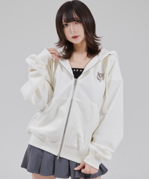 OY(オーワイ)の「『OY/オーワイ』METAL LOGO HOODIE ZIP UP/メタルロゴジップアップパーカー(パーカー・メンズ・ホワイト/ブラック・L/M)」の18枚目の写真