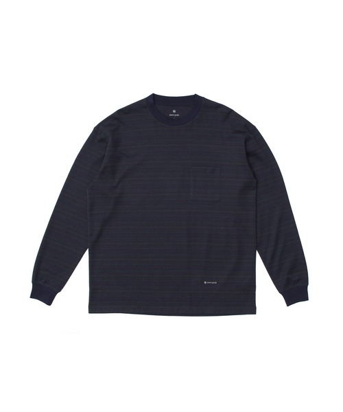 Snow Peak(スノーピーク)の「Snow Peak / Hybrid Wool Mesh Stripe L/S T-Shirt ハイブリッドウールメッシュストライプ 長袖 Tシャツ(Tシャツ/カットソー・メンズ・グレー/ブラウン/ブルー・S/XL/L/M)」の3枚目の写真