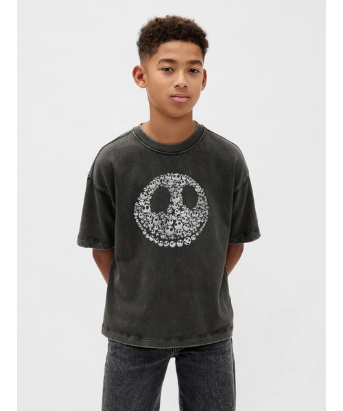 GAP(ギャップ)の「ナイトメアー・ビフォア・クリスマス スカルTシャツ (キッズ)(Tシャツ/カットソー・キッズ・ブラック・140cm/130cm/160cm/150cm/120cm/110cm)」の1枚目の写真