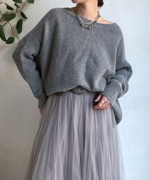DouDou | ファーウールポンチョプルオーバー(ニット/セーター)