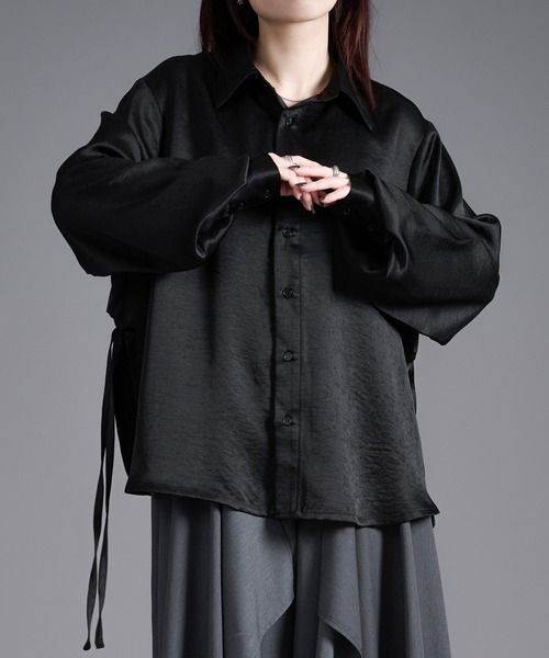サイドコードバックヨークサテンシャツ（シャツ/ブラウス）｜Ellno