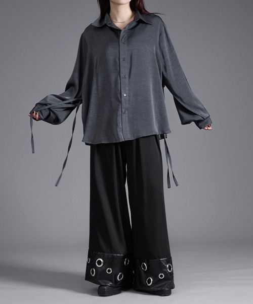 サイドコードバックヨークサテンシャツ（シャツ/ブラウス）｜Ellno