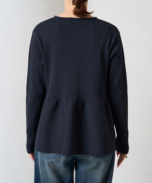 FREAK'S STORE(フリークスストア)の「限定展開 ウォッシャブル ペプラム ニット プルオーバー(ニット/セーター・レディース・ブラック/ナチュラル/ブラウン/レッド/ネイビー・フリ-)」の17枚目の写真