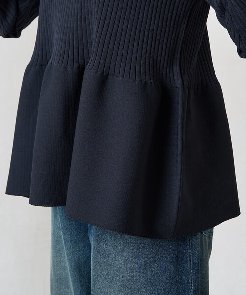 FREAK'S STORE(フリークスストア)の「限定展開 ウォッシャブル ペプラム ニット プルオーバー(ニット/セーター・レディース・ブラック/ナチュラル/ブラウン/レッド/ネイビー・フリ-)」の22枚目の写真