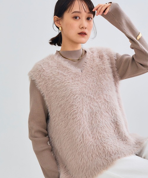 CROSS FUNCTION(クロスファンクション)の「《洗える》2点セット エブ楽 フェザーニットベスト&リブニット【CROSS FUNCTION/クロスファンクション】(ニット/セーター・レディース・チャコールグレー/ベージュ・M/L/LL)」の21枚目の写真