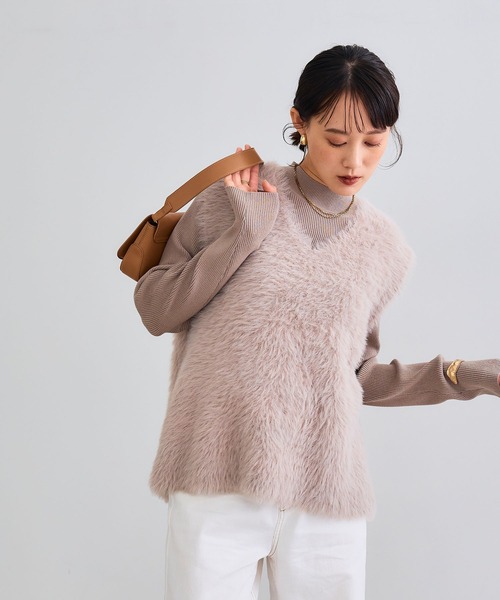 CROSS FUNCTION(クロスファンクション)の「《洗える》2点セット エブ楽 フェザーニットベスト&リブニット【CROSS FUNCTION/クロスファンクション】(ニット/セーター・レディース・チャコールグレー/ベージュ・M/L/LL)」の22枚目の写真