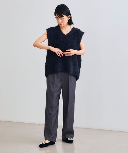 CROSS FUNCTION(クロスファンクション)の「《洗える》2点セット エブ楽 フェザーニットベスト&リブニット【CROSS FUNCTION/クロスファンクション】(ニット/セーター・レディース・チャコールグレー/ベージュ・M/L/LL)」の10枚目の写真