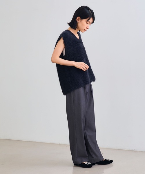 CROSS FUNCTION(クロスファンクション)の「《洗える》2点セット エブ楽 フェザーニットベスト&リブニット【CROSS FUNCTION/クロスファンクション】(ニット/セーター・レディース・チャコールグレー/ベージュ・M/L/LL)」の14枚目の写真