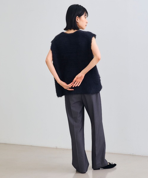 CROSS FUNCTION(クロスファンクション)の「《洗える》2点セット エブ楽 フェザーニットベスト&リブニット【CROSS FUNCTION/クロスファンクション】(ニット/セーター・レディース・チャコールグレー/ベージュ・M/L/LL)」の12枚目の写真