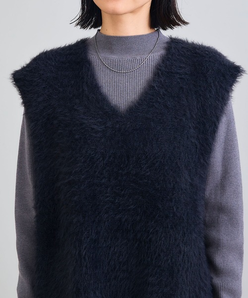 CROSS FUNCTION(クロスファンクション)の「《洗える》2点セット エブ楽 フェザーニットベスト&リブニット【CROSS FUNCTION/クロスファンクション】(ニット/セーター・レディース・チャコールグレー/ベージュ・M/L/LL)」の16枚目の写真