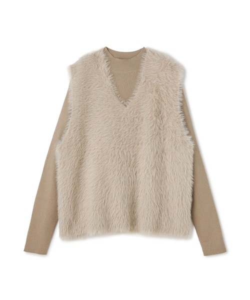 CROSS FUNCTION(クロスファンクション)の「《洗える》2点セット エブ楽 フェザーニットベスト&リブニット【CROSS FUNCTION/クロスファンクション】(ニット/セーター・レディース・チャコールグレー/ベージュ・M/L/LL)」の20枚目の写真