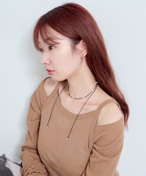 Kastane（カスタネ）の「*【fiw.】パールマルチウェイチョーカー（チョーカー・レディース・ブラック・FREE）」の2枚目の写真