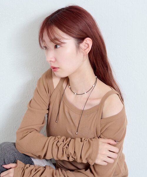 Kastane（カスタネ）の「*【fiw.】パールマルチウェイチョーカー（チョーカー・レディース・ブラック・FREE）」の3枚目の写真