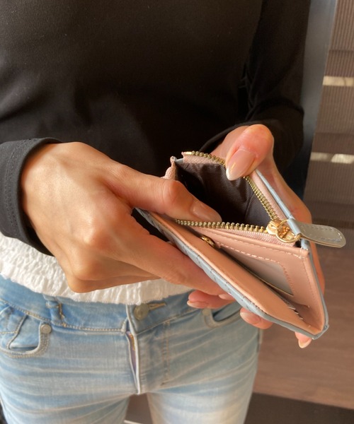 セール】【小花刺繍】総柄 フェミニン コンパクトウォレット / ミニ