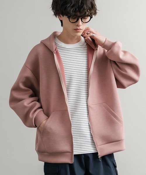 Rocky Monroe(ロッキーモンロー)の「ルーズシルエットペールトーンダンボールニットフルジップパーカー(パーカー・メンズ・ピンク/ブルー/ミント/ブラック/ベージュ/ネイビー/グレー/ホワイト・L/M/XL)」の8枚目の写真