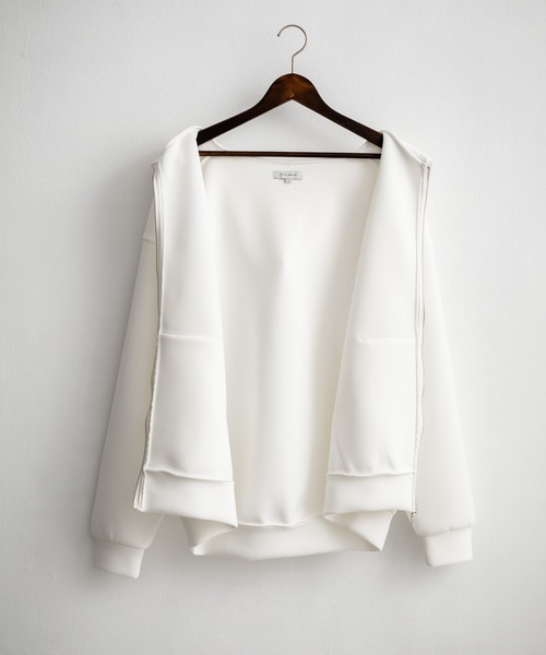 Rocky Monroe(ロッキーモンロー)の「ルーズシルエットペールトーンダンボールニットフルジップパーカー(パーカー・メンズ・ピンク/ブルー/ミント/ブラック/ベージュ/ネイビー/グレー/ホワイト・L/M/XL)」の21枚目の写真