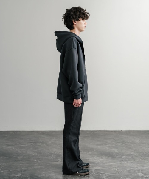 Rocky Monroe(ロッキーモンロー)の「ルーズシルエットペールトーンダンボールニットフルジップパーカー(パーカー・メンズ・ピンク/ブルー/ミント/ブラック/ベージュ/ネイビー/グレー/ホワイト・L/M/XL)」の15枚目の写真