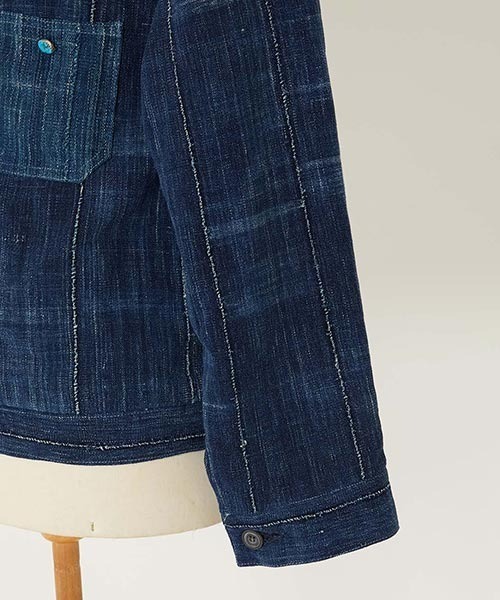 HOLLYWOOD RANCH MARKET（ハリウッドランチマーケット）の「JAPAN DORAKU REWORK AFRICAN INDIGO ANTIQUE トラッカージャケット（ブルゾン・メンズ・A/B・M/L）」の6枚目の写真