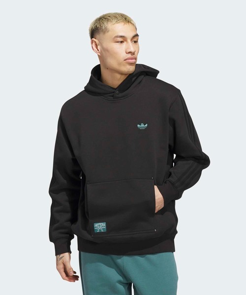 adidas(アディダス)の「シュムーフォイル 厚手パーカー / アディダスオリジナルス adidas Originals(パーカー・メンズ・ブラック/グリーン・3XL/XX-LARGE/X-SMALL/SMALL/X-LARGE/MEDIUM/LARGE)」の4枚目の写真