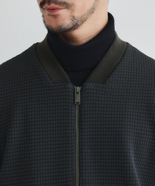 TAKEO KIKUCHI(タケオキクチ)の「ニットライクジャージ ブルゾン(ブルゾン・メンズ・ネイビー/グレー・04/03/02)」の6枚目の写真