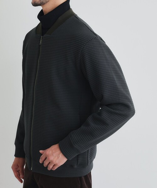 TAKEO KIKUCHI(タケオキクチ)の「ニットライクジャージ ブルゾン(ブルゾン・メンズ・ネイビー/グレー・04/03/02)」の4枚目の写真