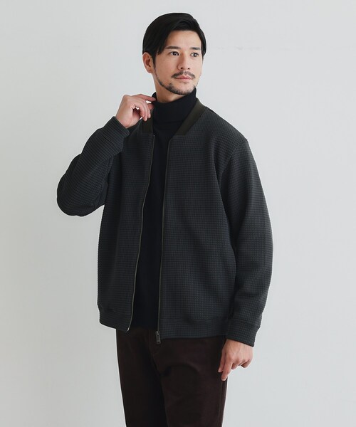 TAKEO KIKUCHI(タケオキクチ)の「ニットライクジャージ ブルゾン(ブルゾン・メンズ・ネイビー/グレー・04/03/02)」の5枚目の写真