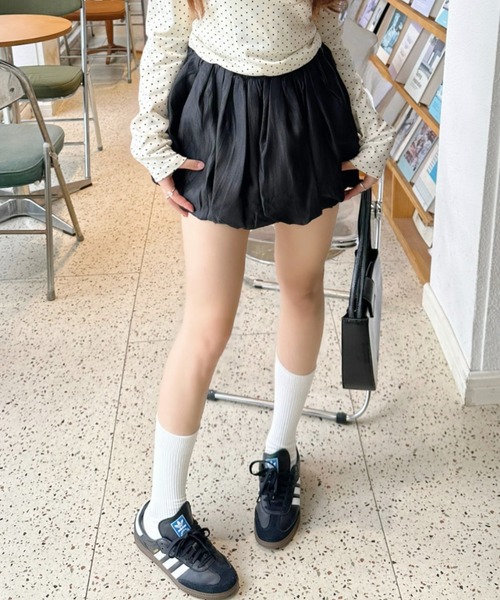 Ada.(エイダ)の「サテンライク バルーン ミニ スカート(スカート・レディース・ブラック/ライトブルー/ホワイト・S/M)」の20枚目の写真
