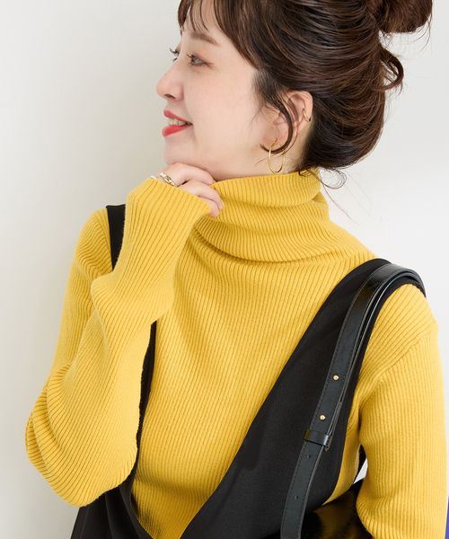 B.C STOCK(ベーセーストック)の「ウォッシャブル / タートルリブニット2(ニット/セーター・レディース・イエロー/グレー/ブラック系その他/ブルー/レッド・FREE)」の4枚目の写真