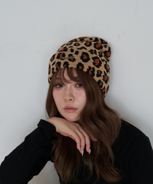 RAY CASSIN(レイカズン)の「迷彩ニット帽(ニットキャップ/ビーニー・レディース・ベージュ/ベージュ系その他2・FREE)」の1枚目の写真