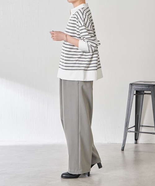 COLLAGE GALLARDAGALANTE（コラージュガリャルダガランテ）の「ボーダーポンチプルオーバー（Tシャツ/カットソー・レディース・ブラック/ホワイト・FREE）」の8枚目の写真