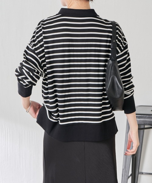 COLLAGE GALLARDAGALANTE（コラージュガリャルダガランテ）の「ボーダーポンチプルオーバー（Tシャツ/カットソー・レディース・ブラック/ホワイト・FREE）」の14枚目の写真