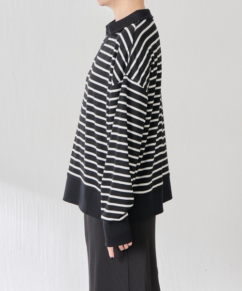 COLLAGE GALLARDAGALANTE（コラージュガリャルダガランテ）の「ボーダーポンチプルオーバー（Tシャツ/カットソー・レディース・ブラック/ホワイト・FREE）」の22枚目の写真