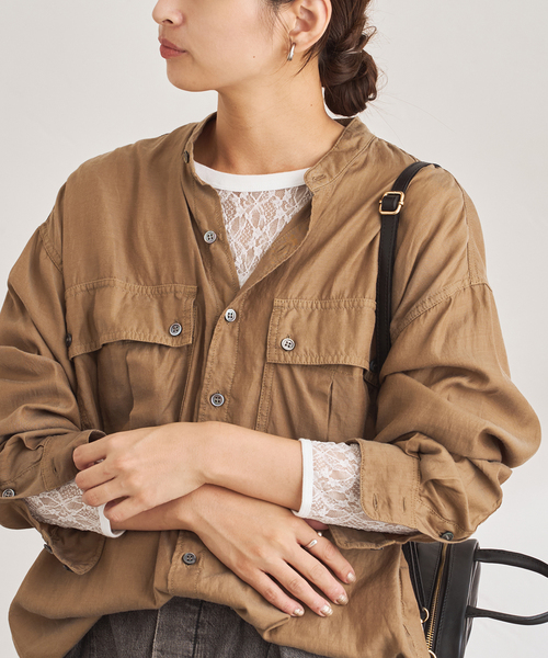 ≪追加≫IRONING/アイロニング flower lace ロングスリーブ 2（Tシャツ